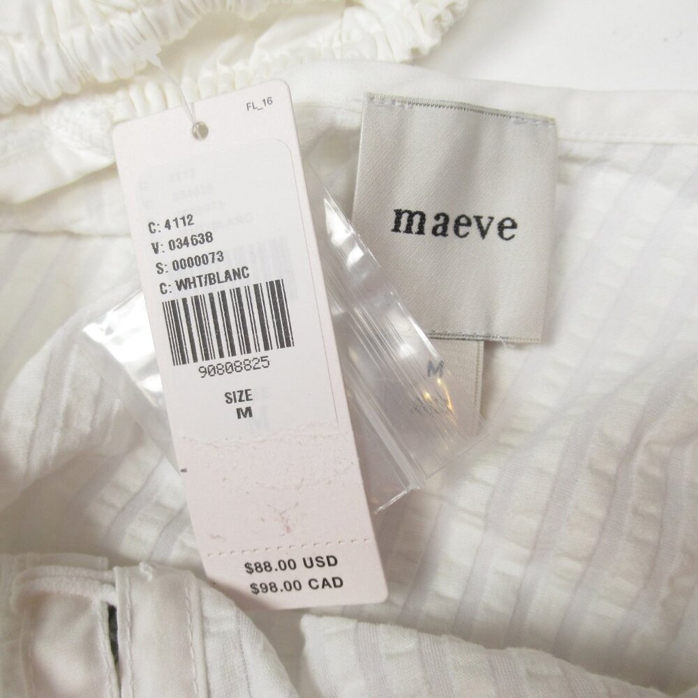 Anthropologie Maeve Puff-Sleeve Sweetheart Top White M - Picture 8 of 8